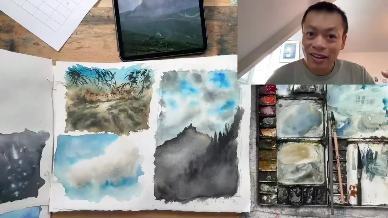 The cloud study next to the first mountain painting