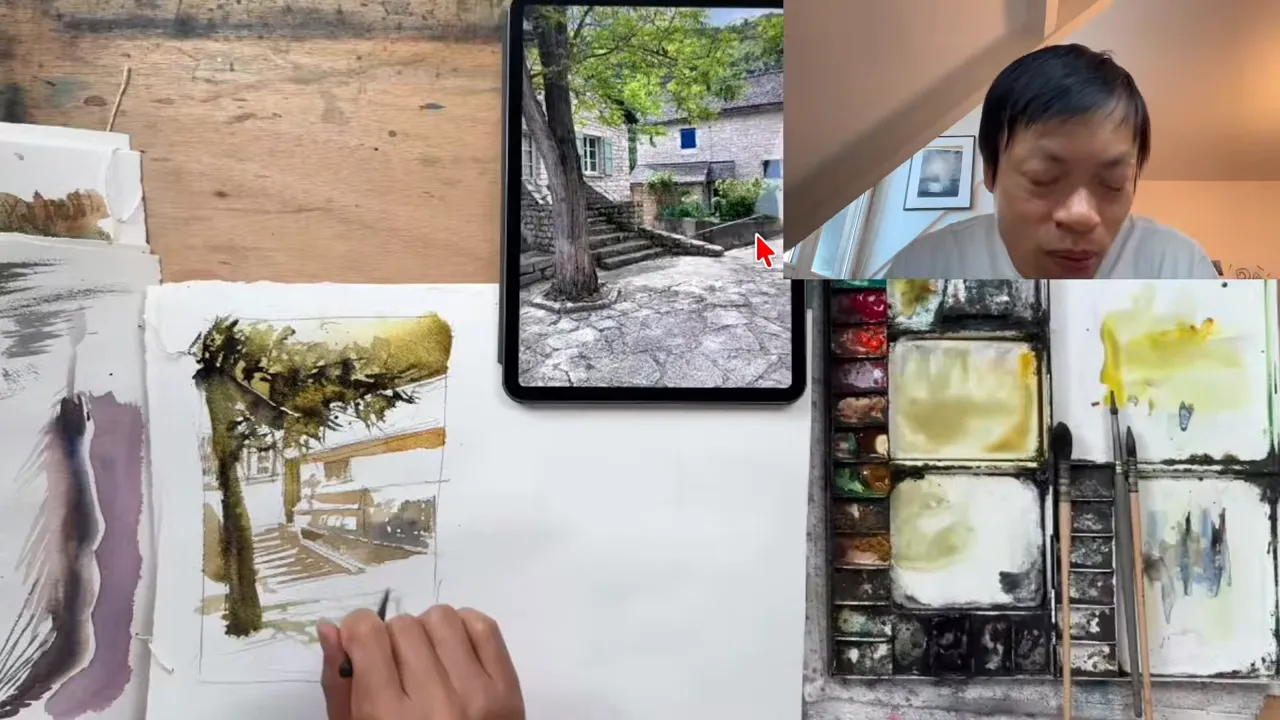 Première interprétation de la photo d'élève, avec la référence sur tablette.
