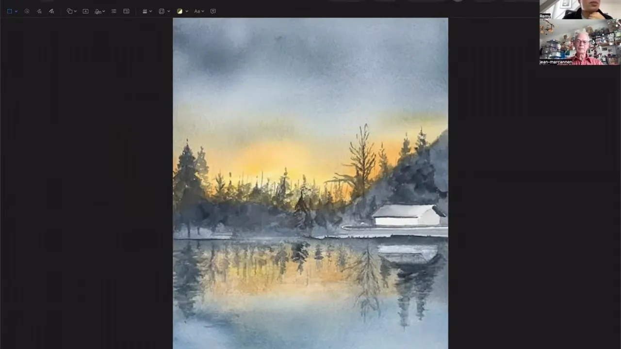 A snowy sunset where Jean-Marc gave himself permission to change colors.