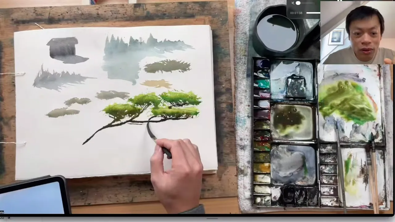 Finished small o tree, with tiny branches linked to the trunk