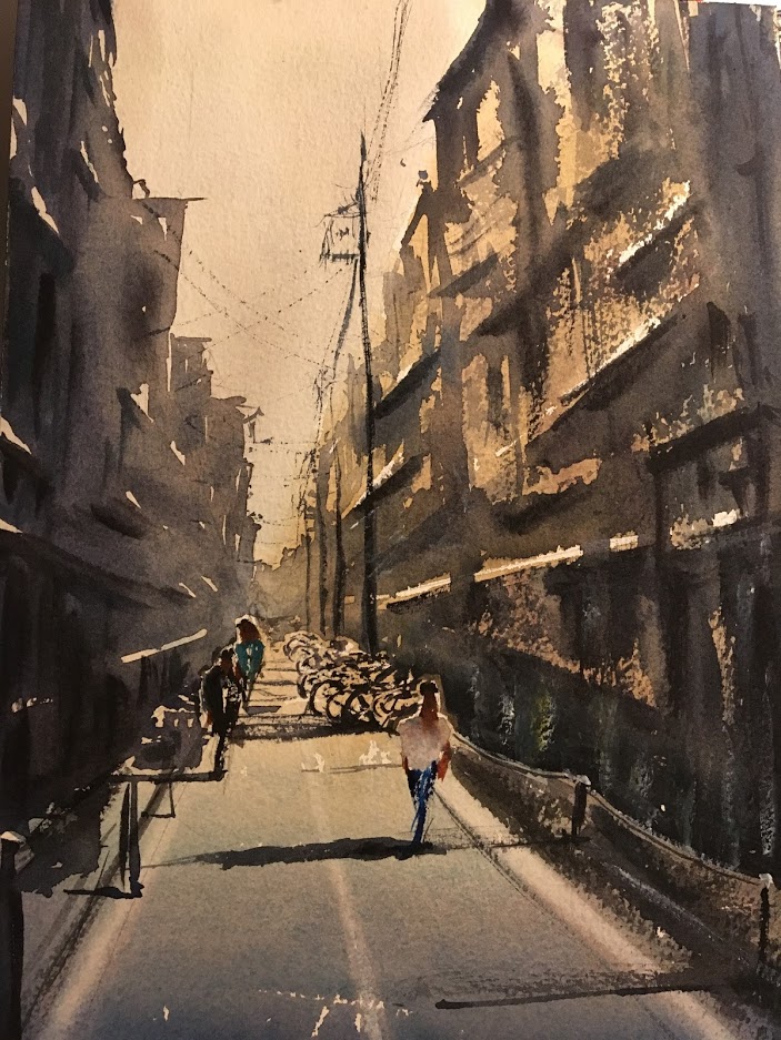 Rue aquarelle remy lach
